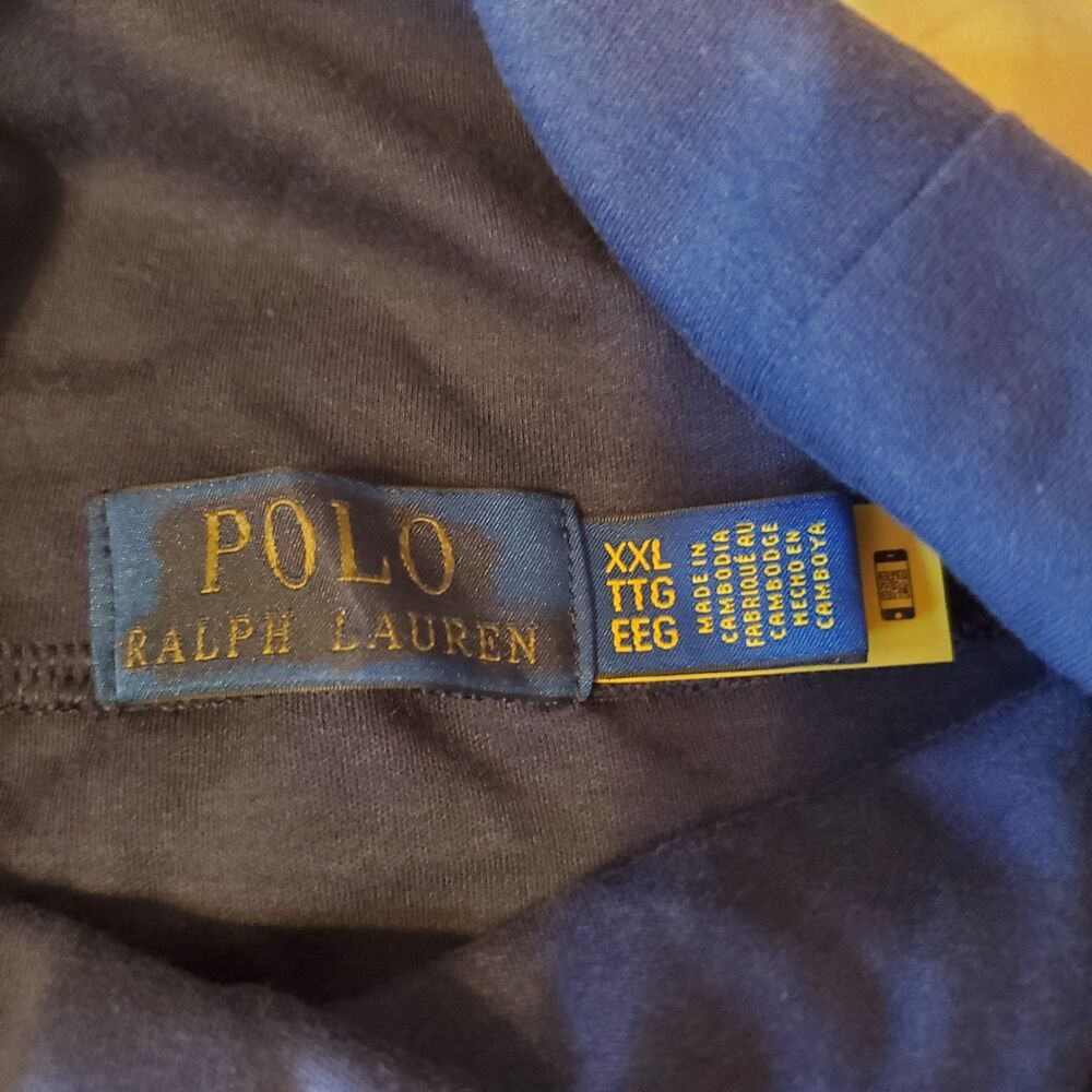 Polo Ralph Lauren Men's Navy Soft Cotton Turtleneck Long Sleeve Shirt Size XXL - Picture 7 of 9